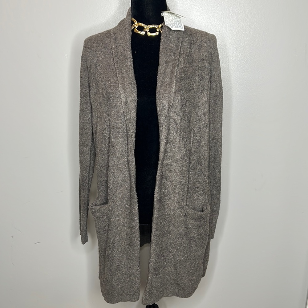 Barefoot Dreams Bamboo Chic Lite Essential Long Cardigan in the color Cocoa